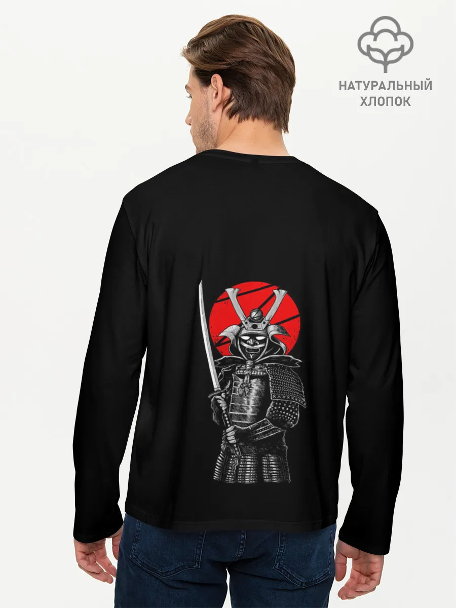Мужской лонгслив базовый / СамураЙ на спине