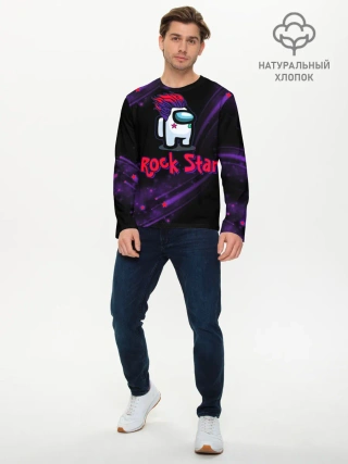 Мужской лонгслив базовый / Among Us Rock Star