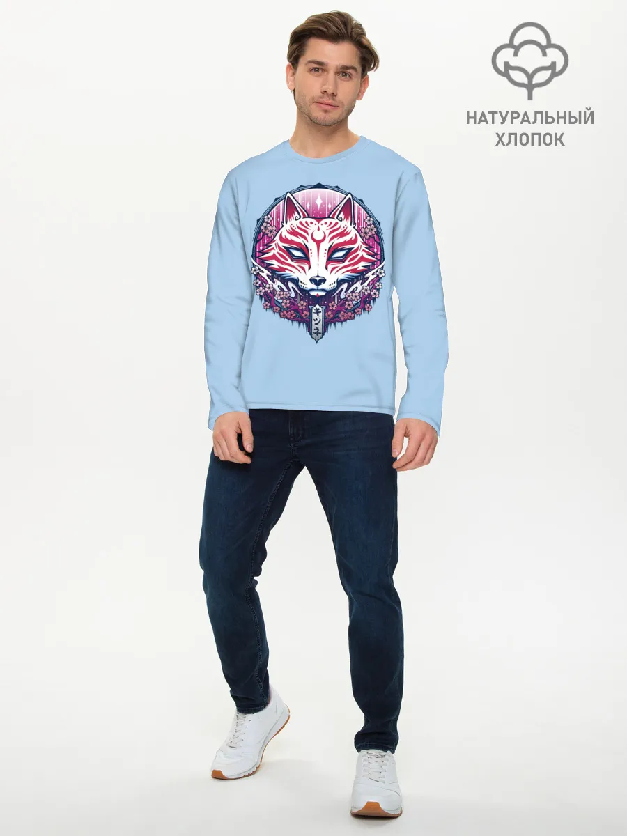 Мужской лонгслив базовый / Киса | Сакура