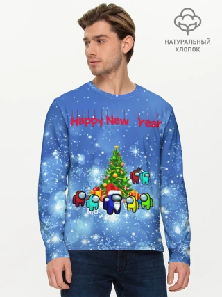 Мужской лонгслив базовый / Among Us New Year