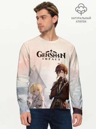 Мужской лонгслив базовый / GENSHIN IMPACT Zhongli