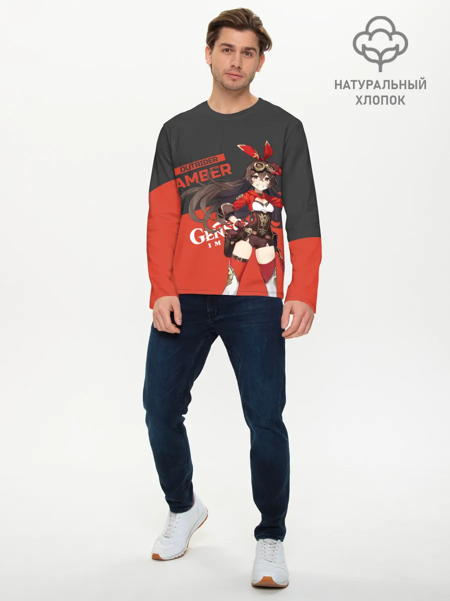 Мужской лонгслив базовый / Genshin Impact Amber