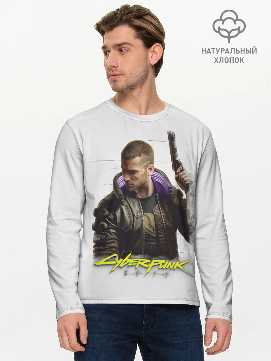 Мужской лонгслив базовый / Киберпанк 2077