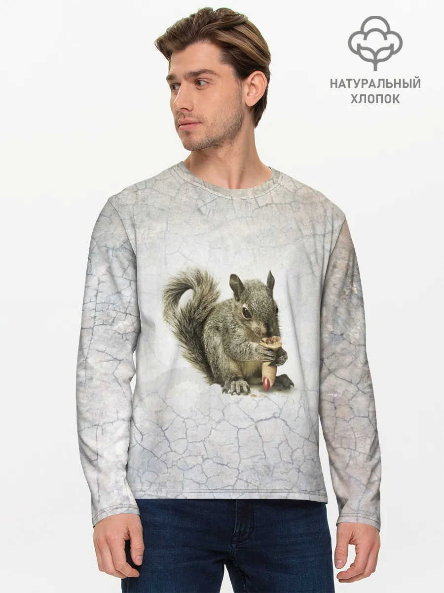 Мужской лонгслив базовый / Белки