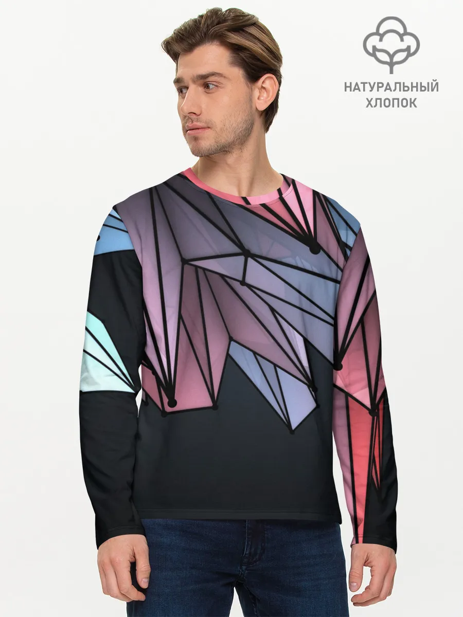 Мужской лонгслив базовый / ГеометриЧеский Рисунок