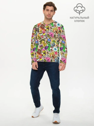 Мужской лонгслив базовый / Граффити монстров