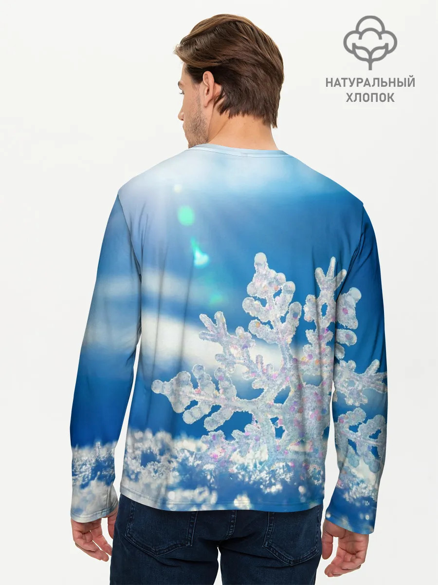 Мужской лонгслив базовый / Снег