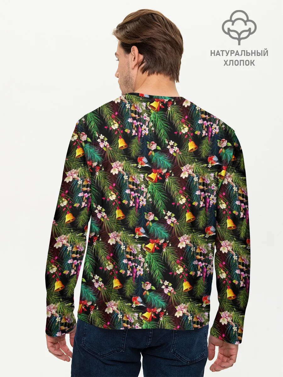 Мужской лонгслив базовый / Новогодняя Ёлка