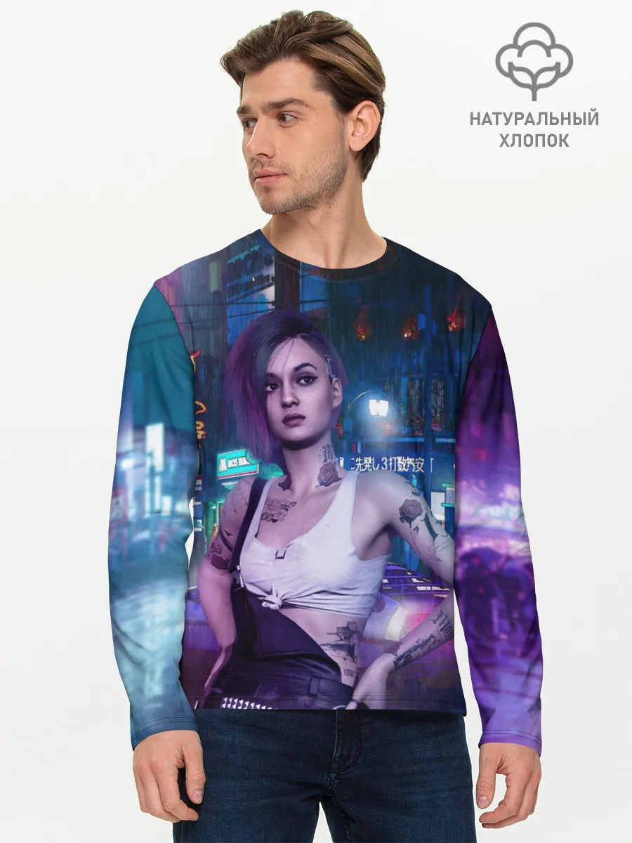 Мужской лонгслив базовый / Cyberpunk 2077