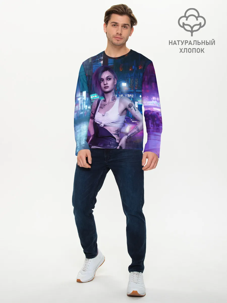 Мужской лонгслив базовый / Cyberpunk 2077