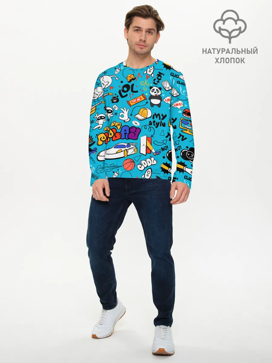 Мужской лонгслив базовый / Детское граффити