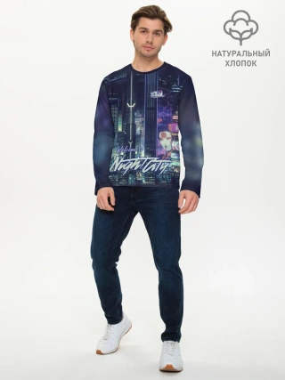 Мужской лонгслив базовый / Welcome to Night City