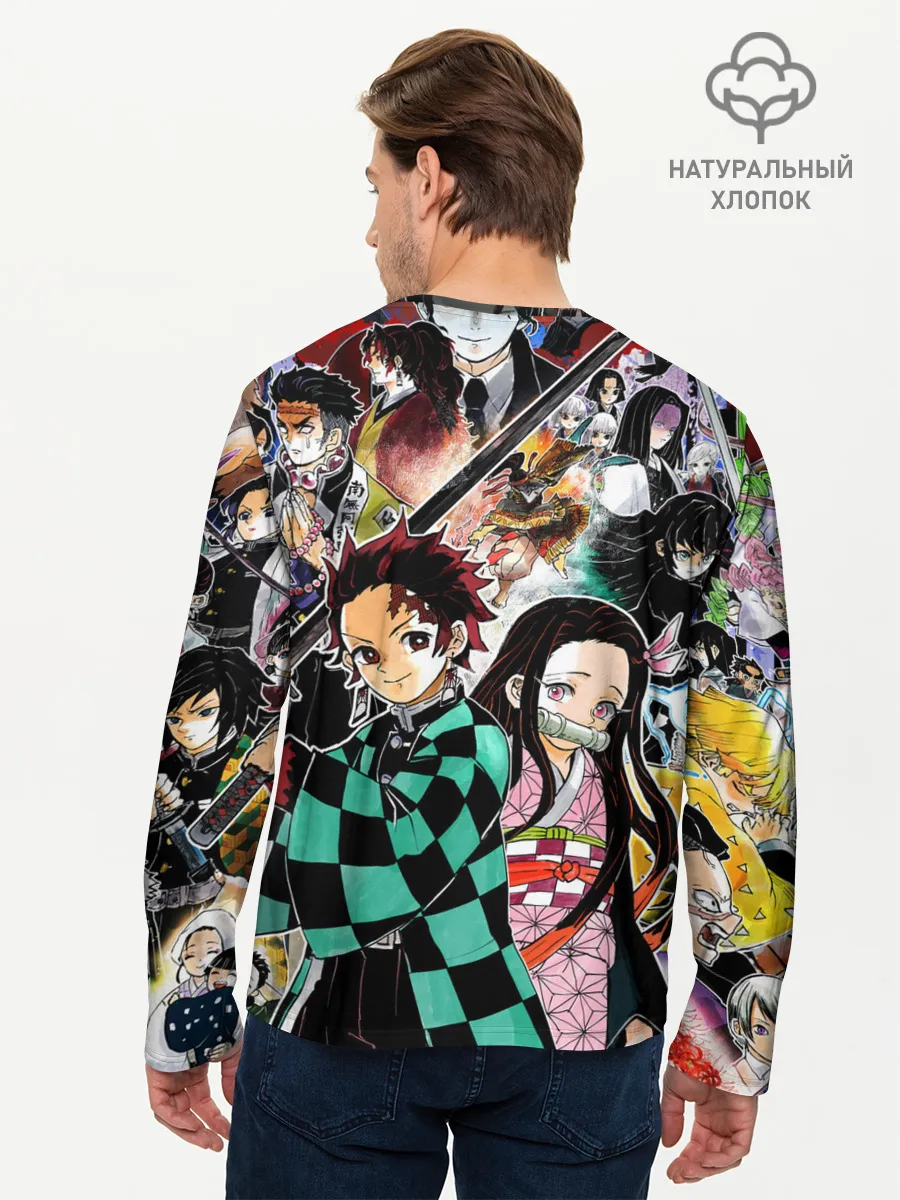 Мужской лонгслив базовый / Клинок рассекающий демонов