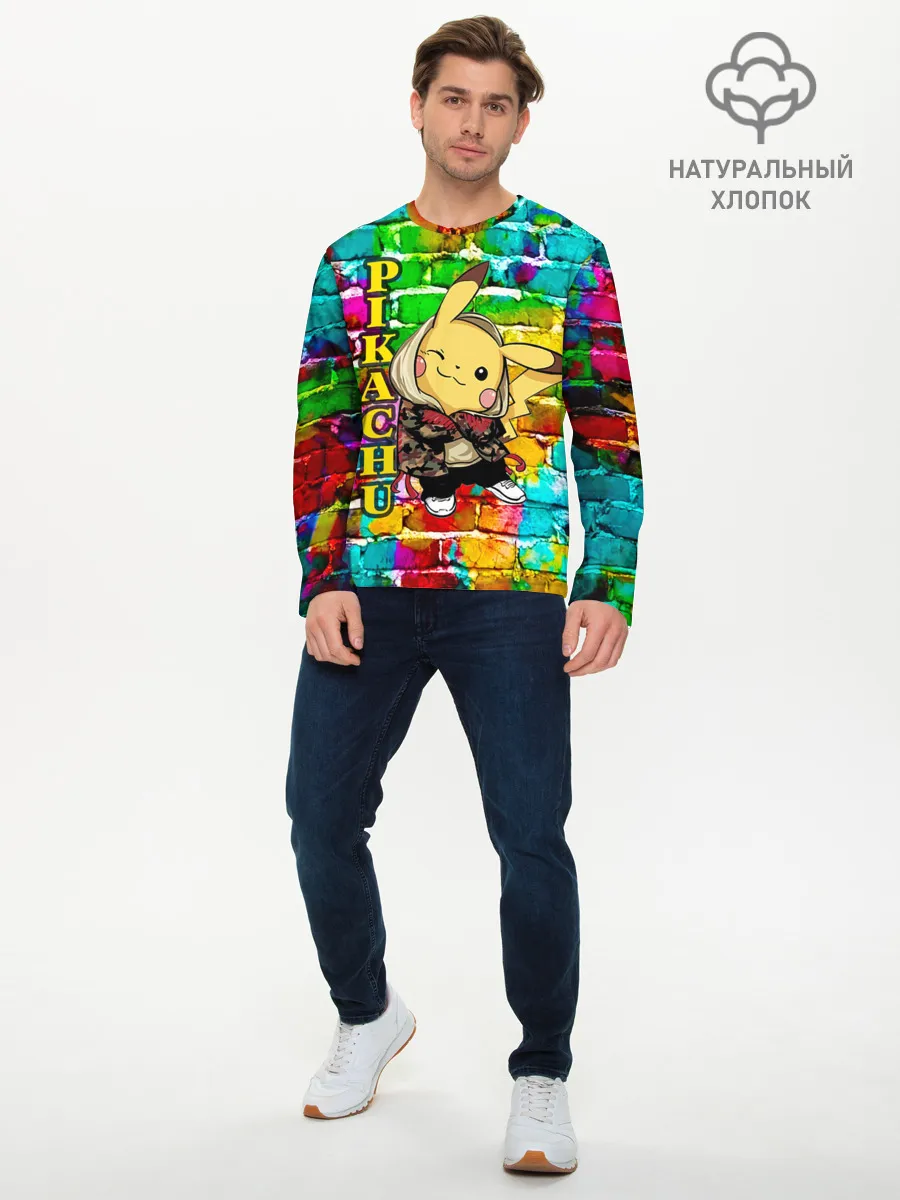 Мужской лонгслив базовый / Pikachu