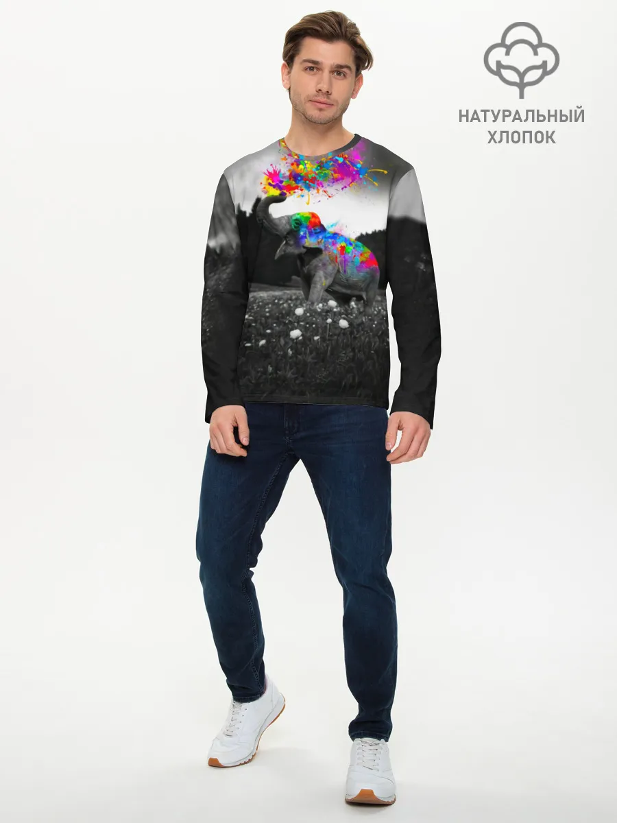 Мужской лонгслив базовый / Слон