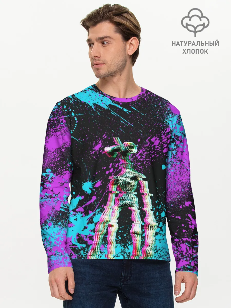 Мужской лонгслив базовый / Siren Head - Ultra Glitch