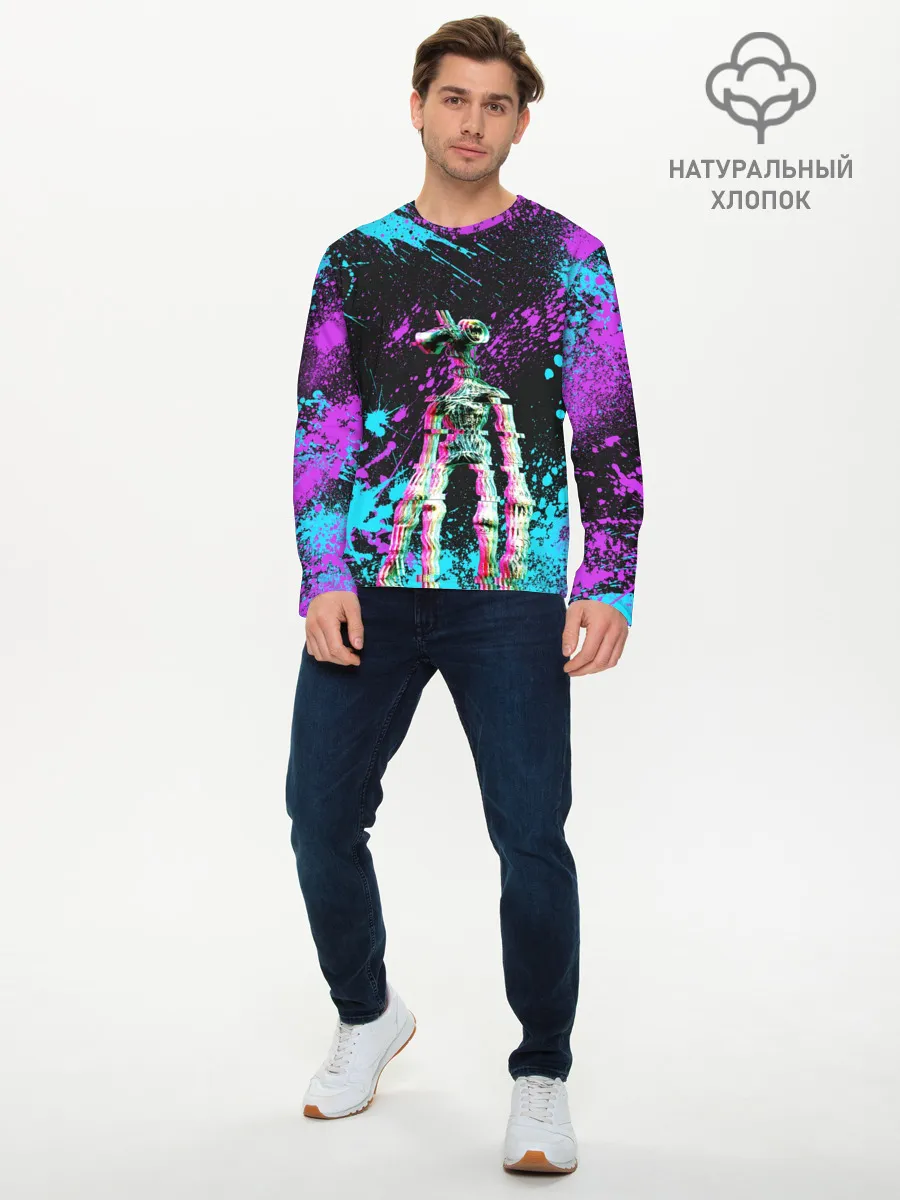 Мужской лонгслив базовый / Siren Head - Ultra Glitch