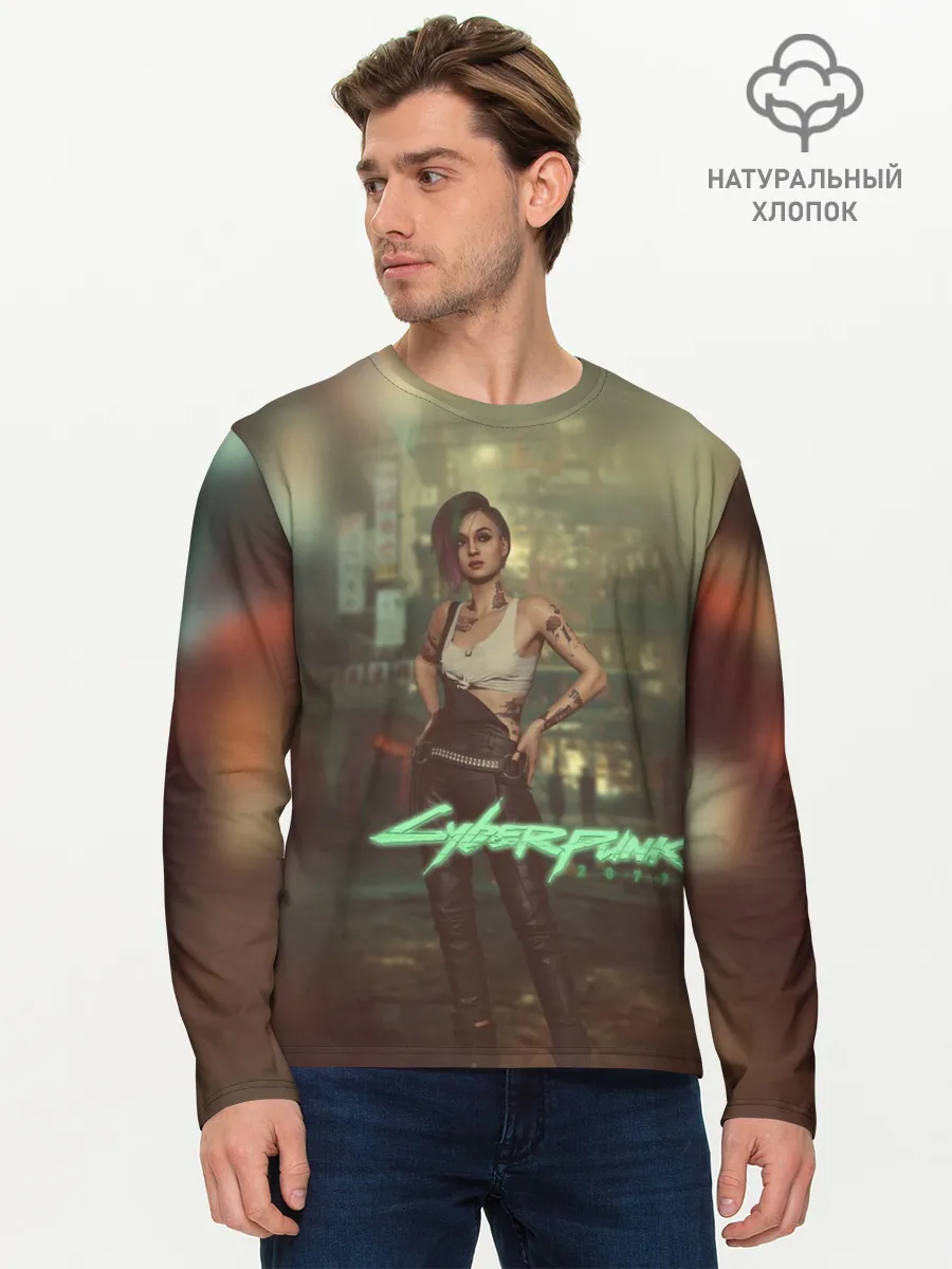 Мужской лонгслив базовый / Judy Alvarez Cyberpunk