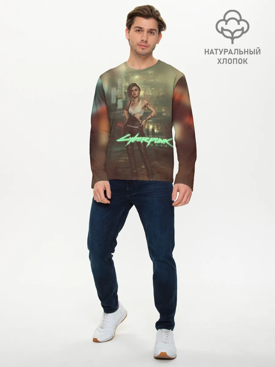 Мужской лонгслив базовый / Judy Alvarez Cyberpunk