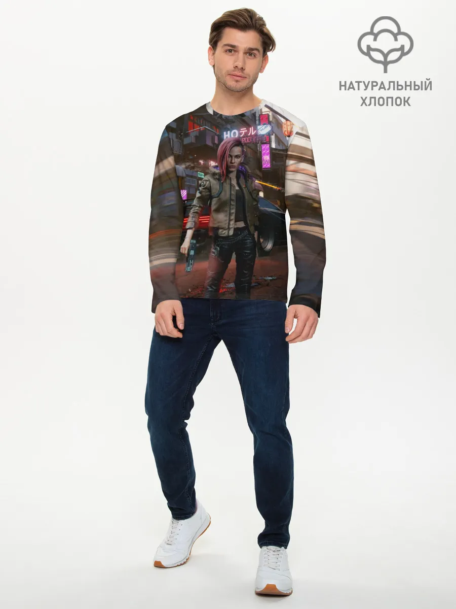 Мужской лонгслив базовый / Cyberpunk 2077