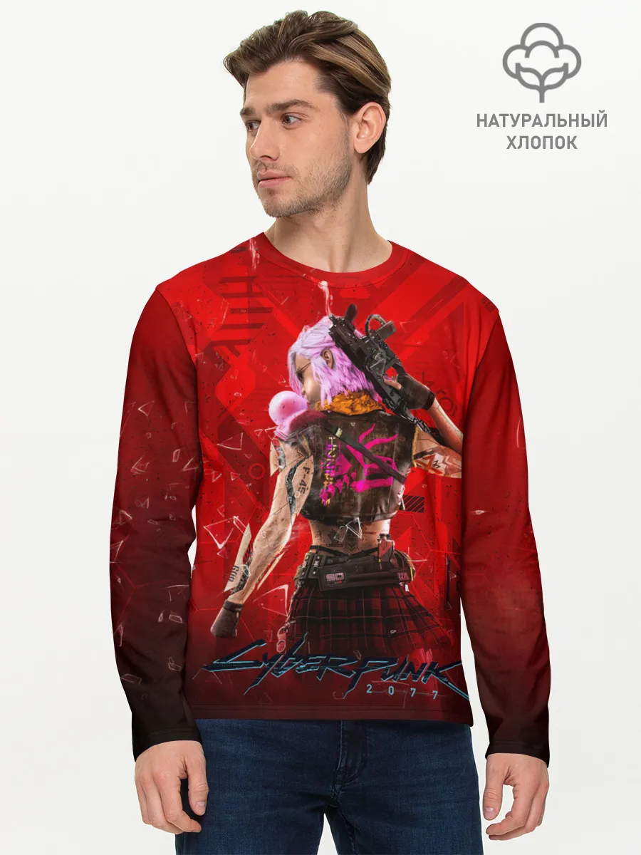 Мужской лонгслив базовый / КИБЕРПАНК 2077
