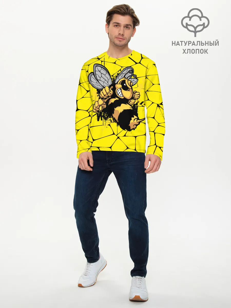 Мужской лонгслив базовый / Дикая пчела
