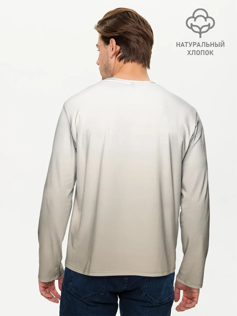 Мужской лонгслив базовый / летящая сова рисунок