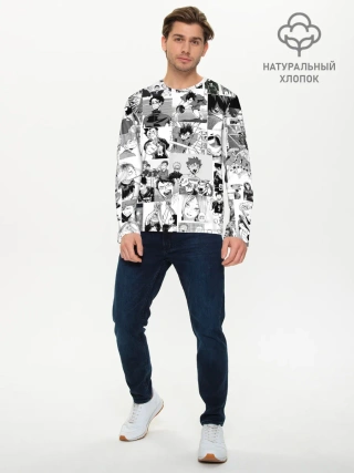Мужской лонгслив базовый / Haikyu pattern