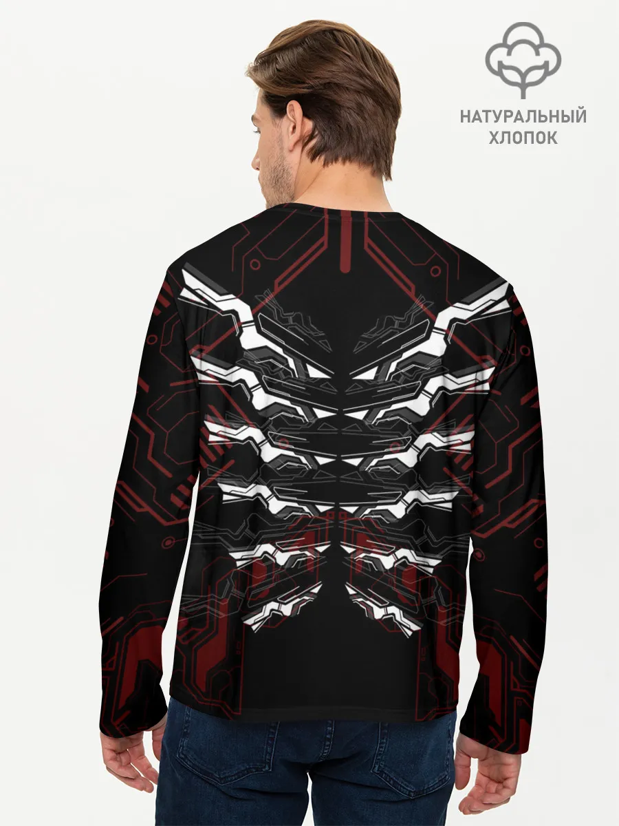 Мужской лонгслив базовый / Цифровой киберскелет