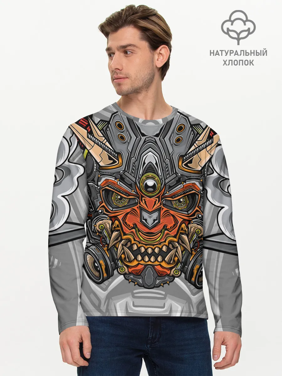 Мужской лонгслив базовый / Cyber Samurai