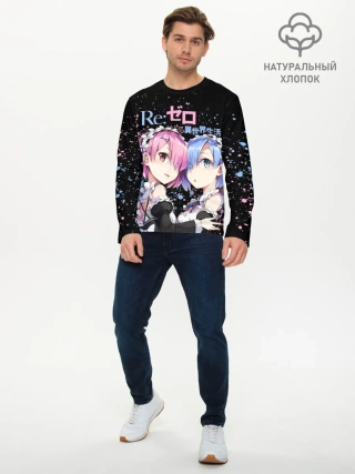 Мужской лонгслив базовый / Re:Zero, Рам и Рем