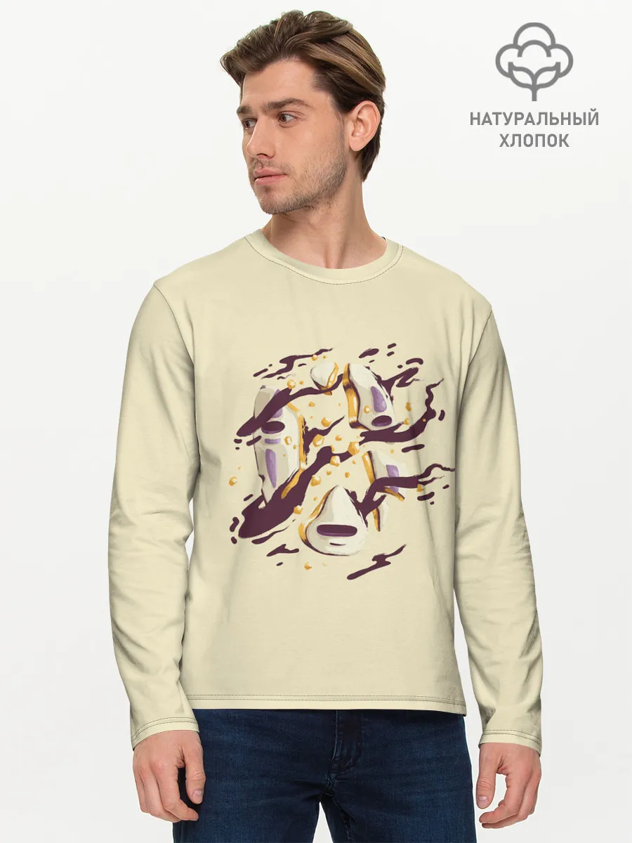 Мужской лонгслив базовый / Маска Безликого раскололась