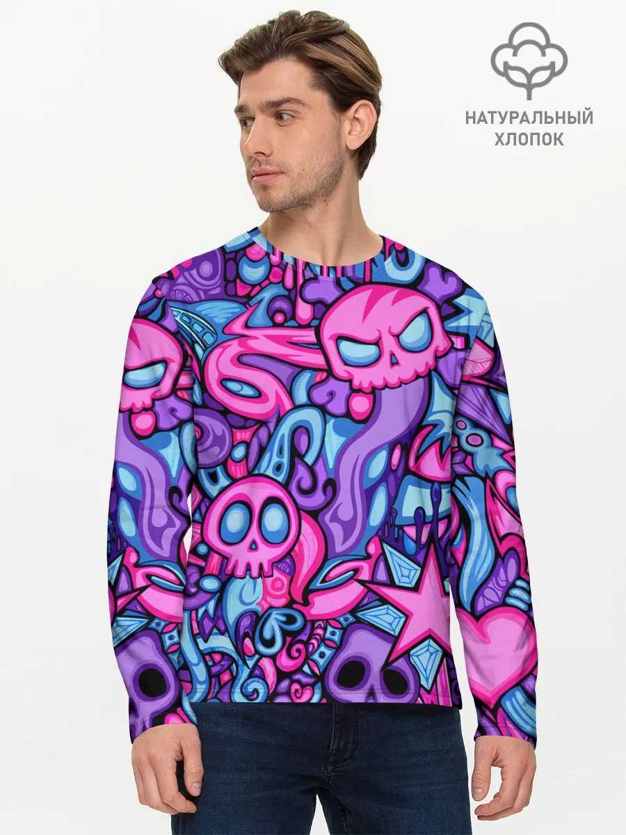 Мужской лонгслив базовый / Граффити монстры
