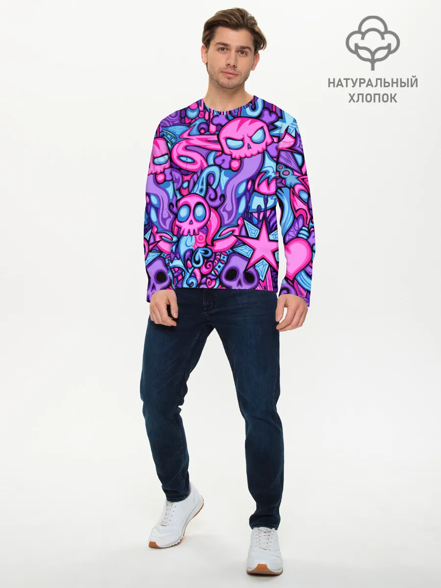 Мужской лонгслив базовый / Граффити монстры