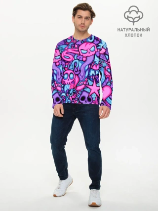 Мужской лонгслив базовый / Граффити монстры