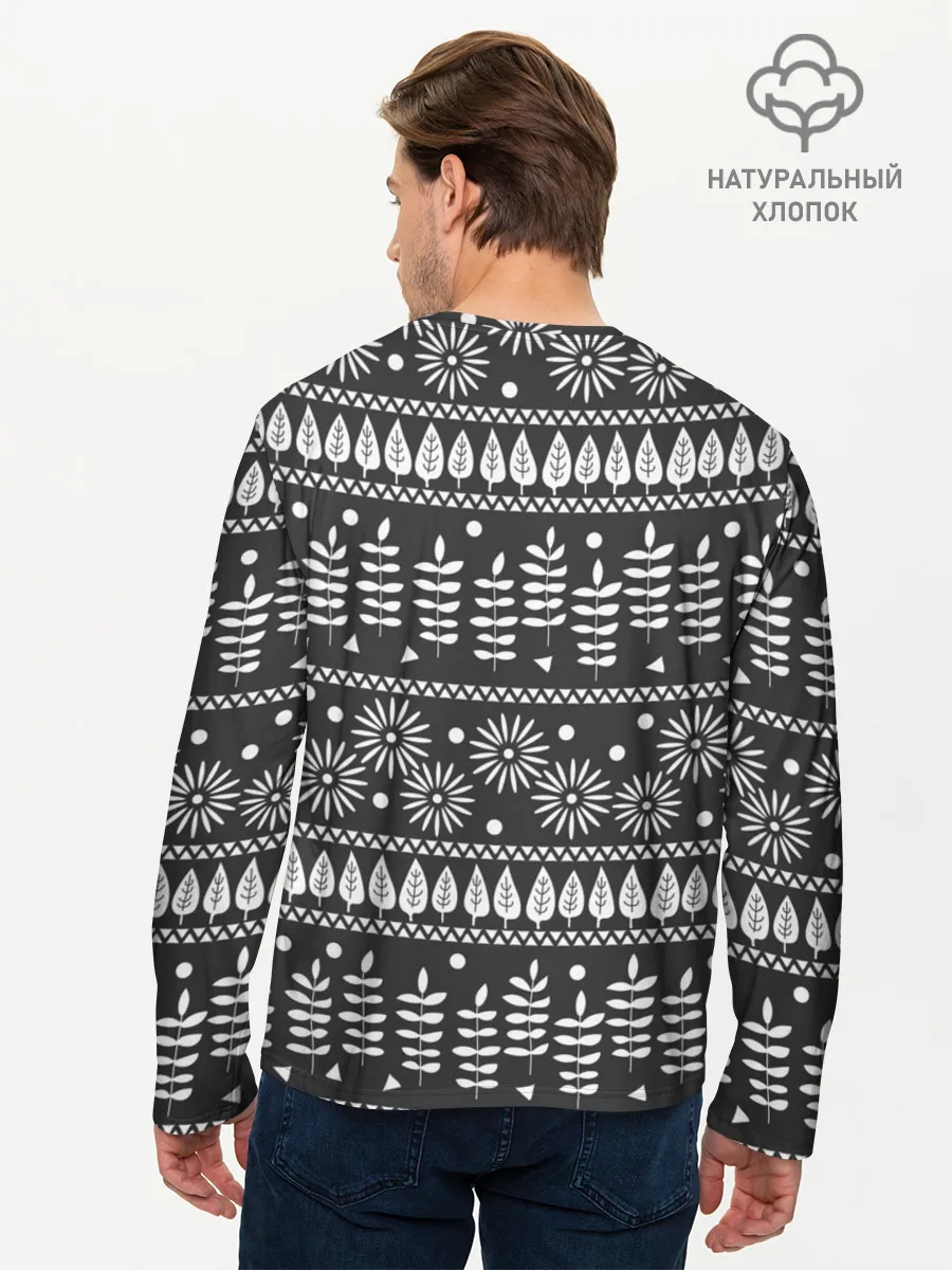 Мужской лонгслив базовый / Этнические узоры