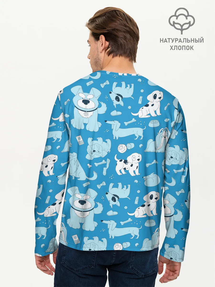 Мужской лонгслив базовый / Собачки