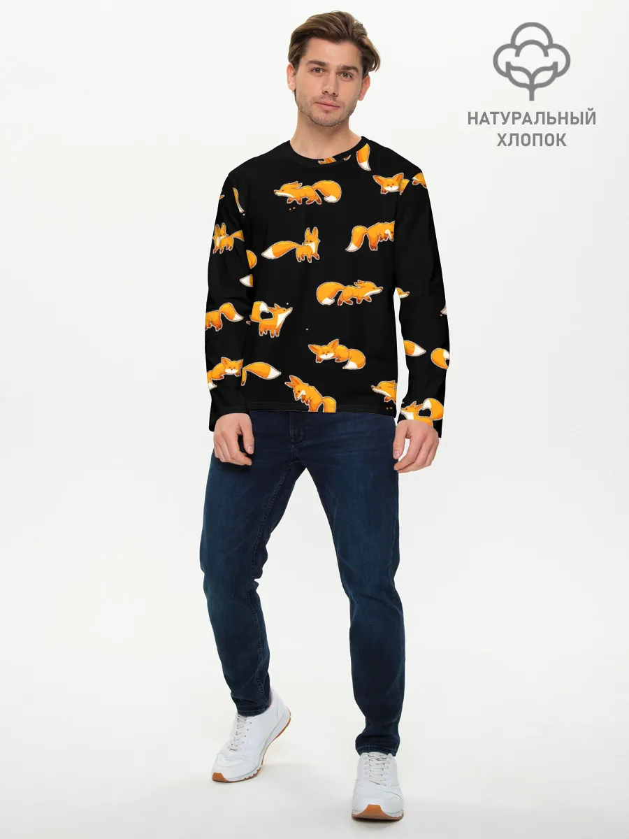 Мужской лонгслив базовый / Лисы