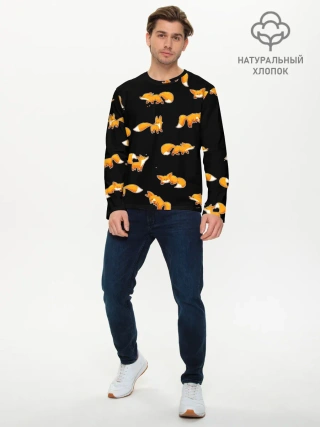 Мужской лонгслив базовый / Лисы