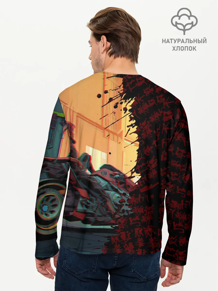 Мужской лонгслив базовый / Киберпанк