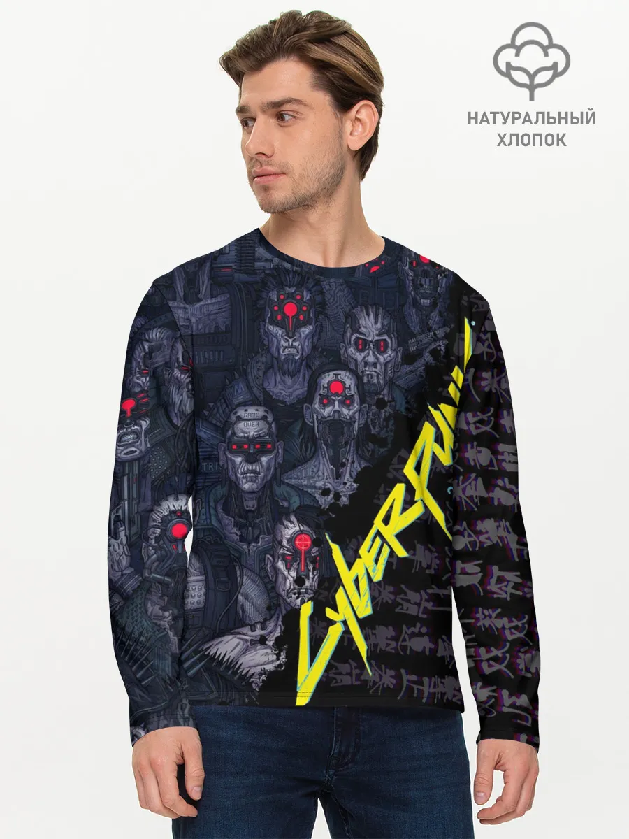 Мужской лонгслив базовый / Cyberpunk 2077