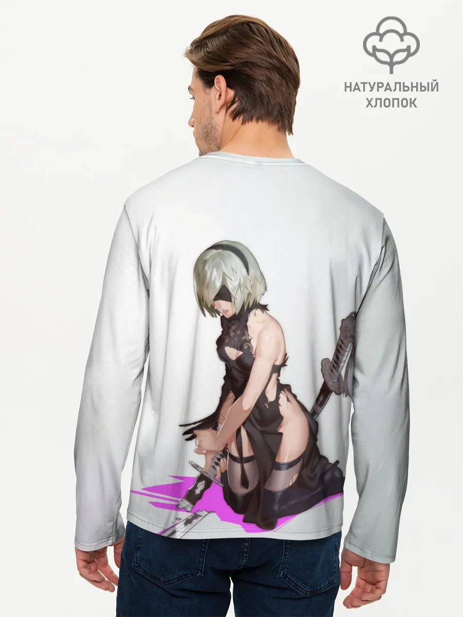Мужской лонгслив базовый / NIER AUTOMATA / 2B