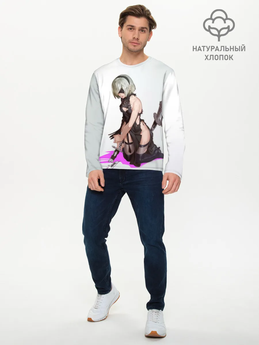 Мужской лонгслив базовый / NIER AUTOMATA / 2B