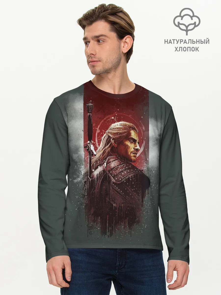 Мужской лонгслив базовый / The Wticher 3D