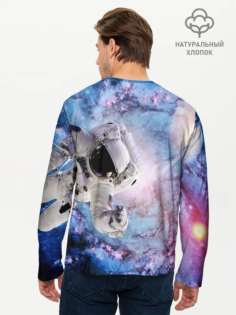 Мужской лонгслив базовый / Космонавт