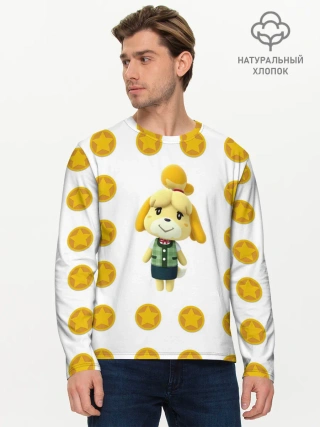 Мужской лонгслив базовый / Animal crossing - Isabelle