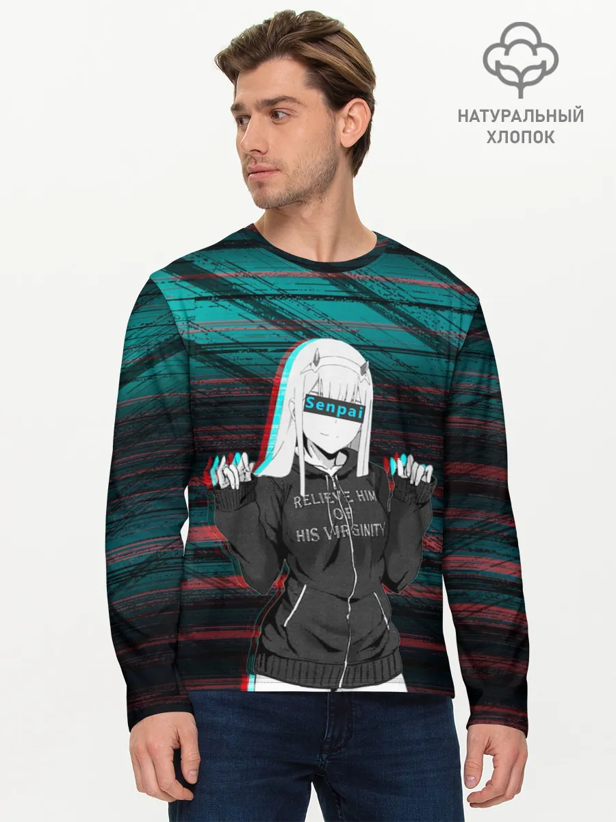 Мужской лонгслив базовый / Zero Two Glitch