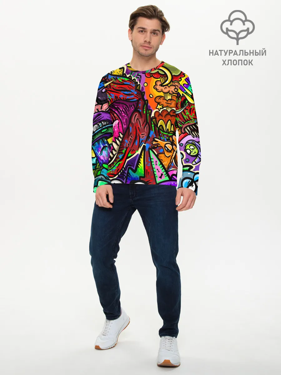 Мужской лонгслив базовый / Динозавр