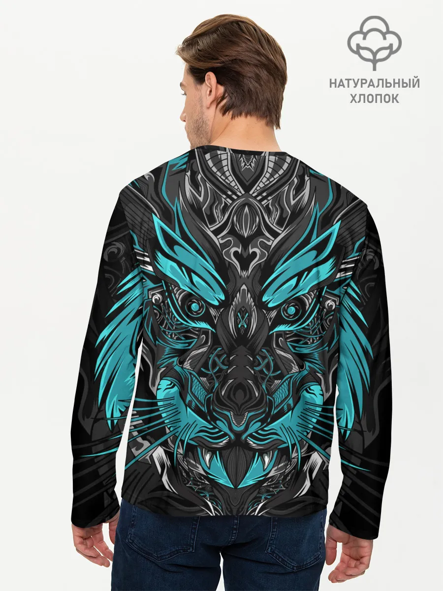 Мужской лонгслив базовый / Абстракция тигр