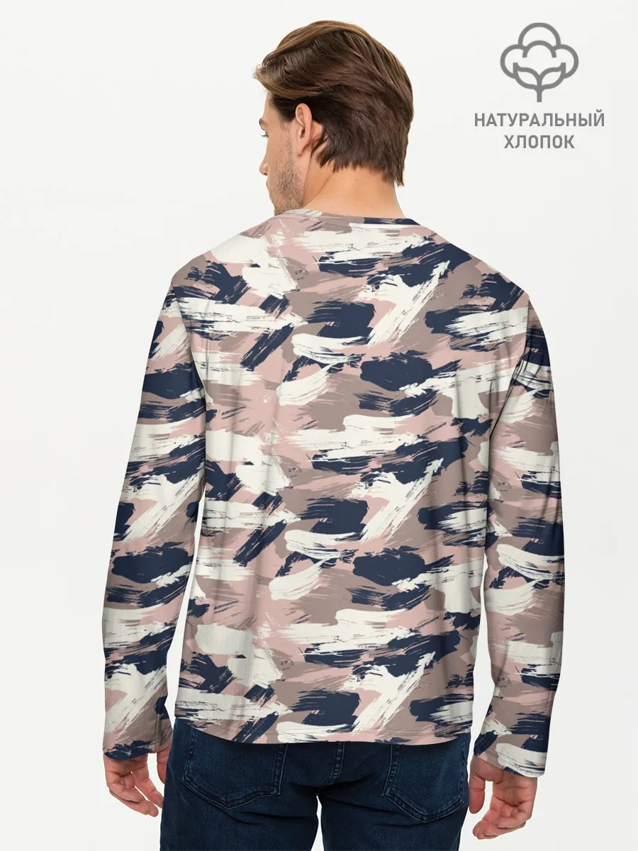 Мужской лонгслив базовый / Кремовый камуфляж